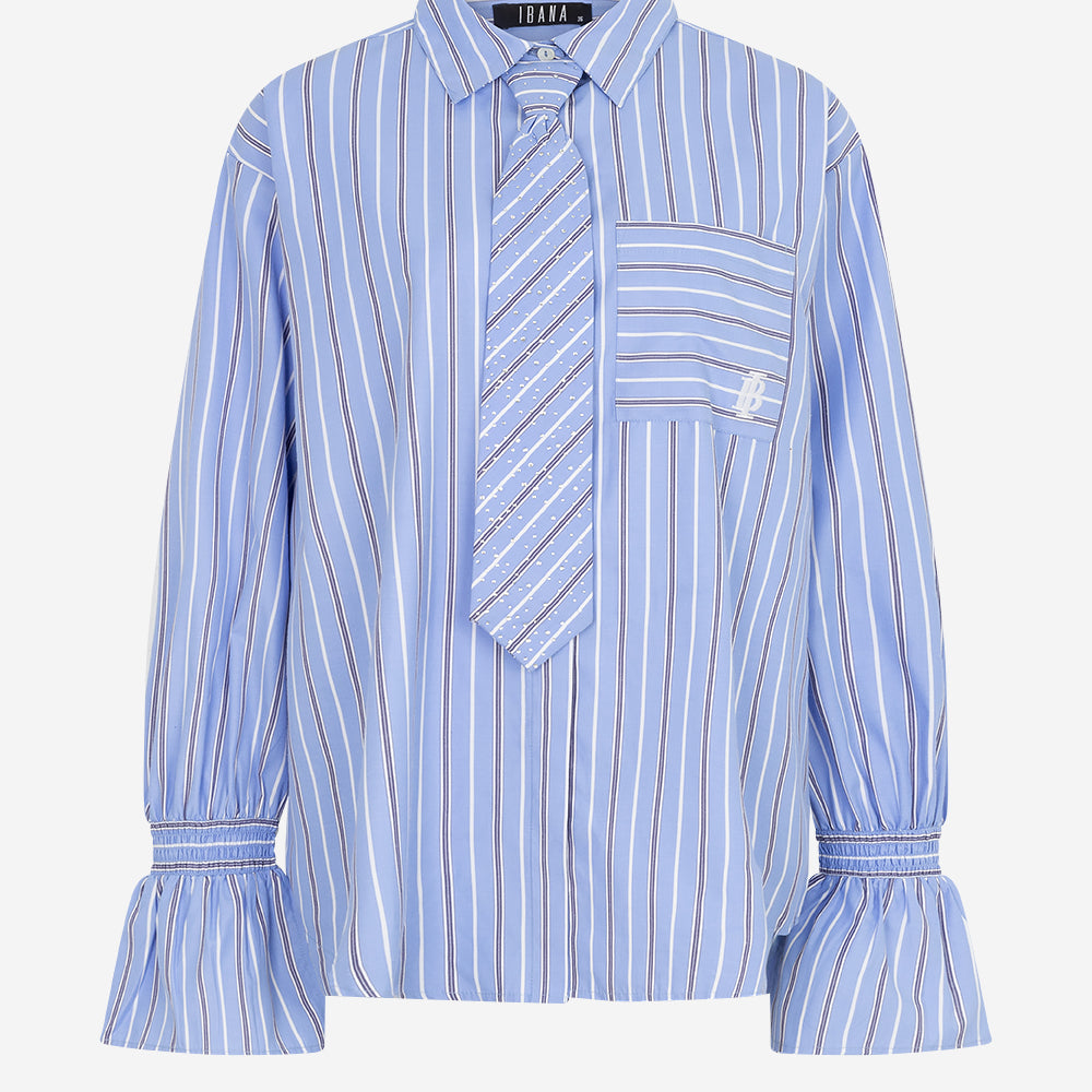 Talya-Tie Blue Blouse | Office Blue