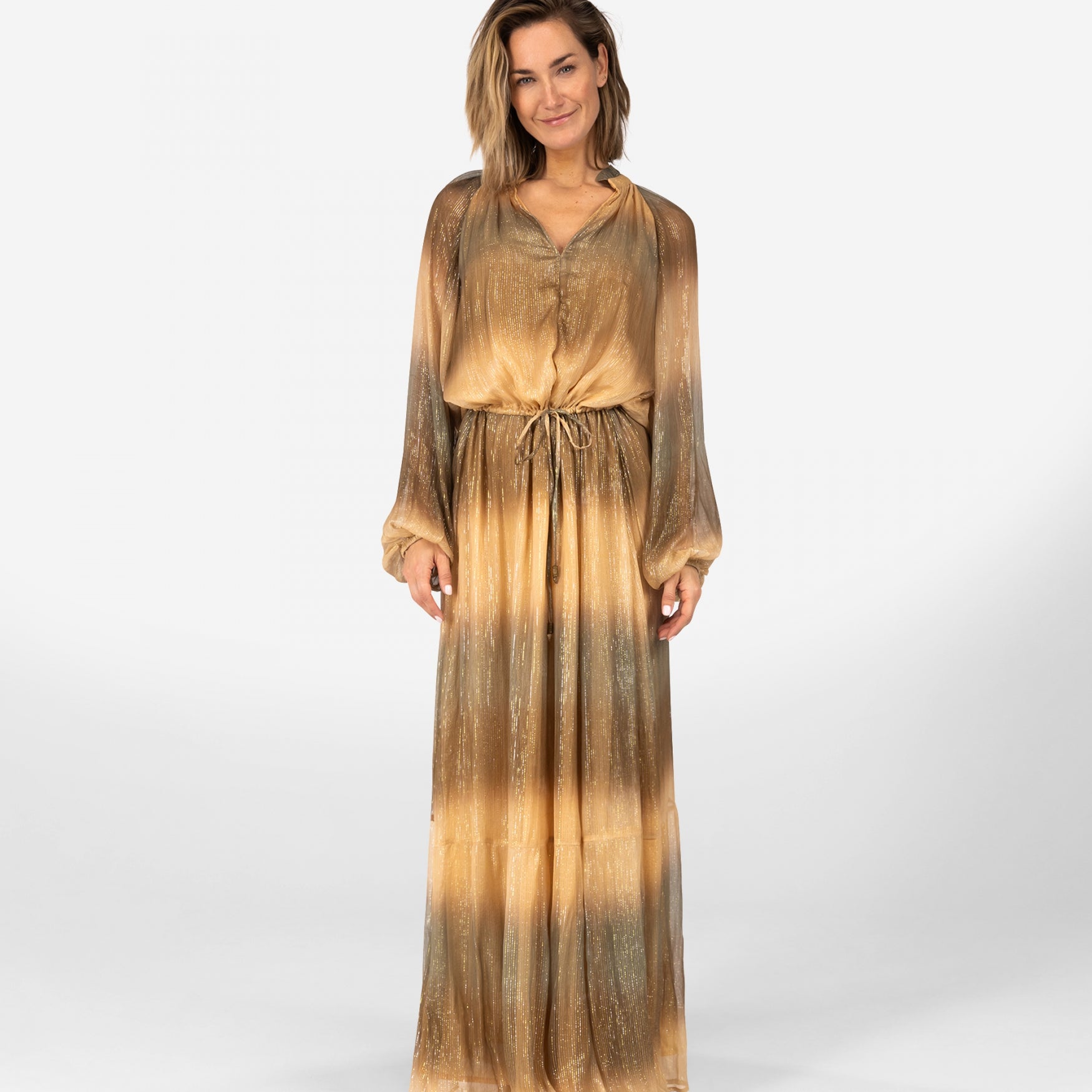 Diona Lurex | Neutral Ombre Print