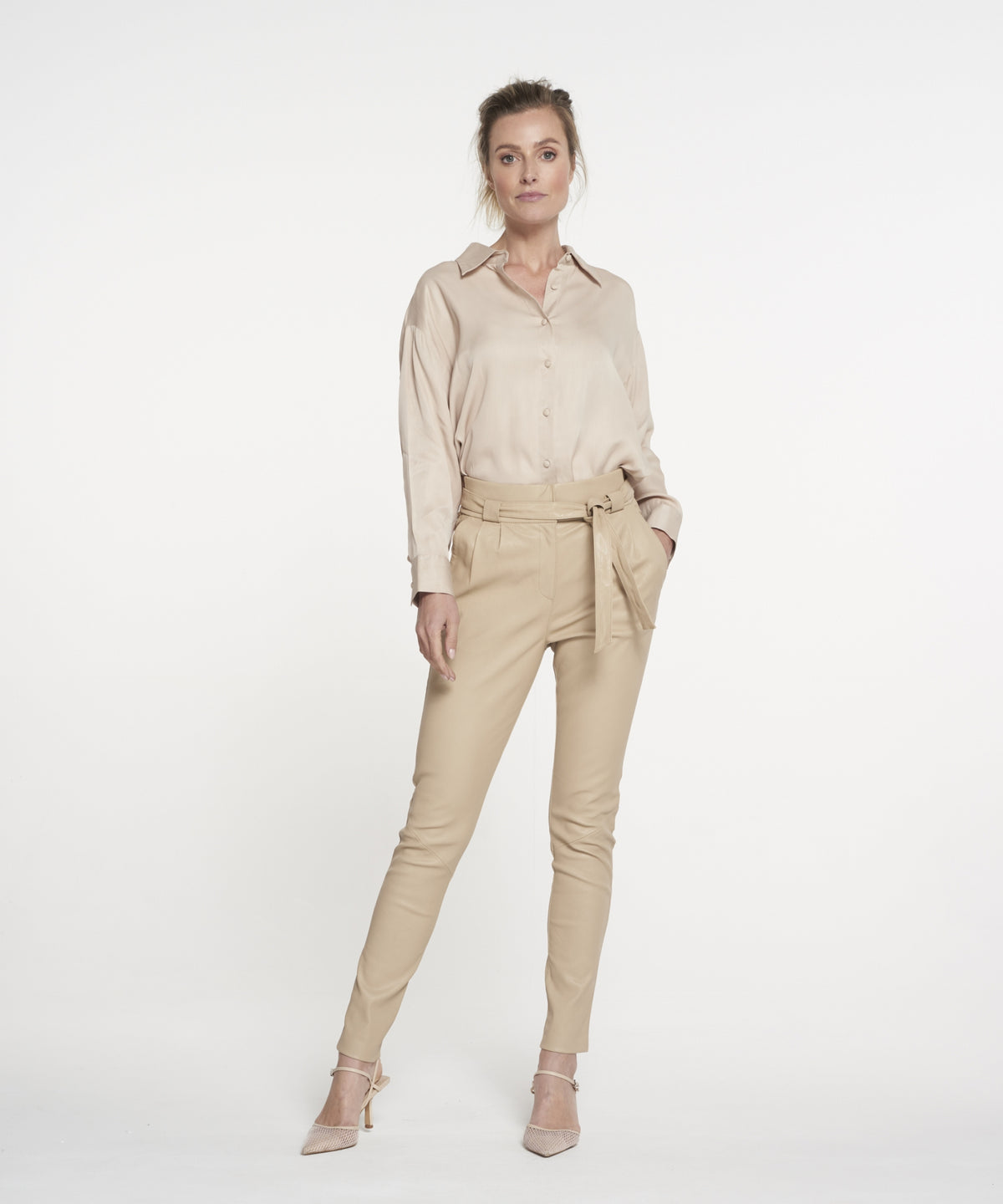 PAULA STRETCH LEATHER | Latte
