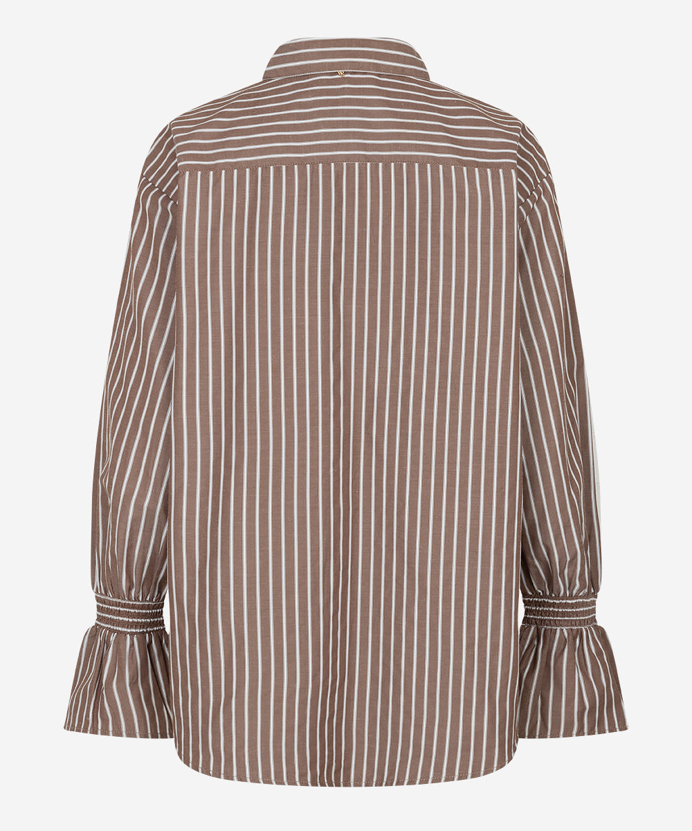 Talya-Tie Brown Blouse | Office Brown