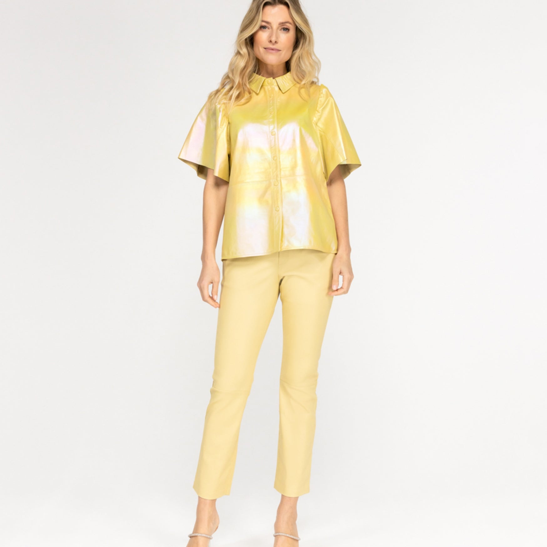 Tasha Metallic | Buttery yellow