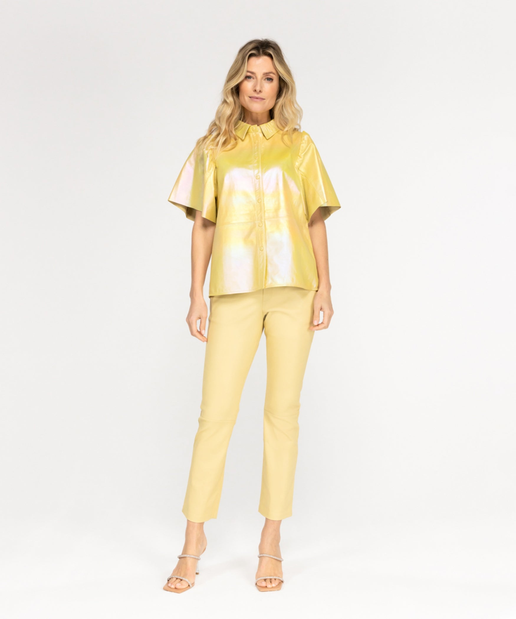 Tasha Metallic | Buttery yellow
