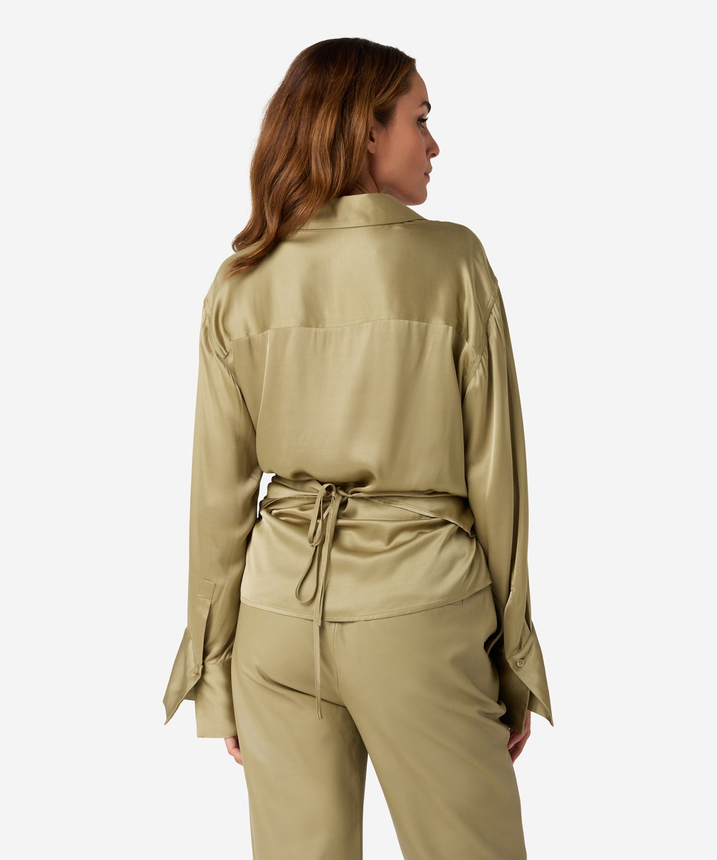 Tatum Satin | Elm Green