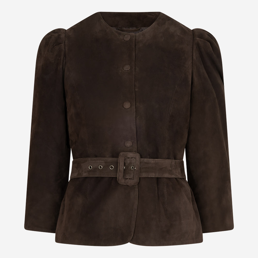Terya Suede Top | Dark Espresso
