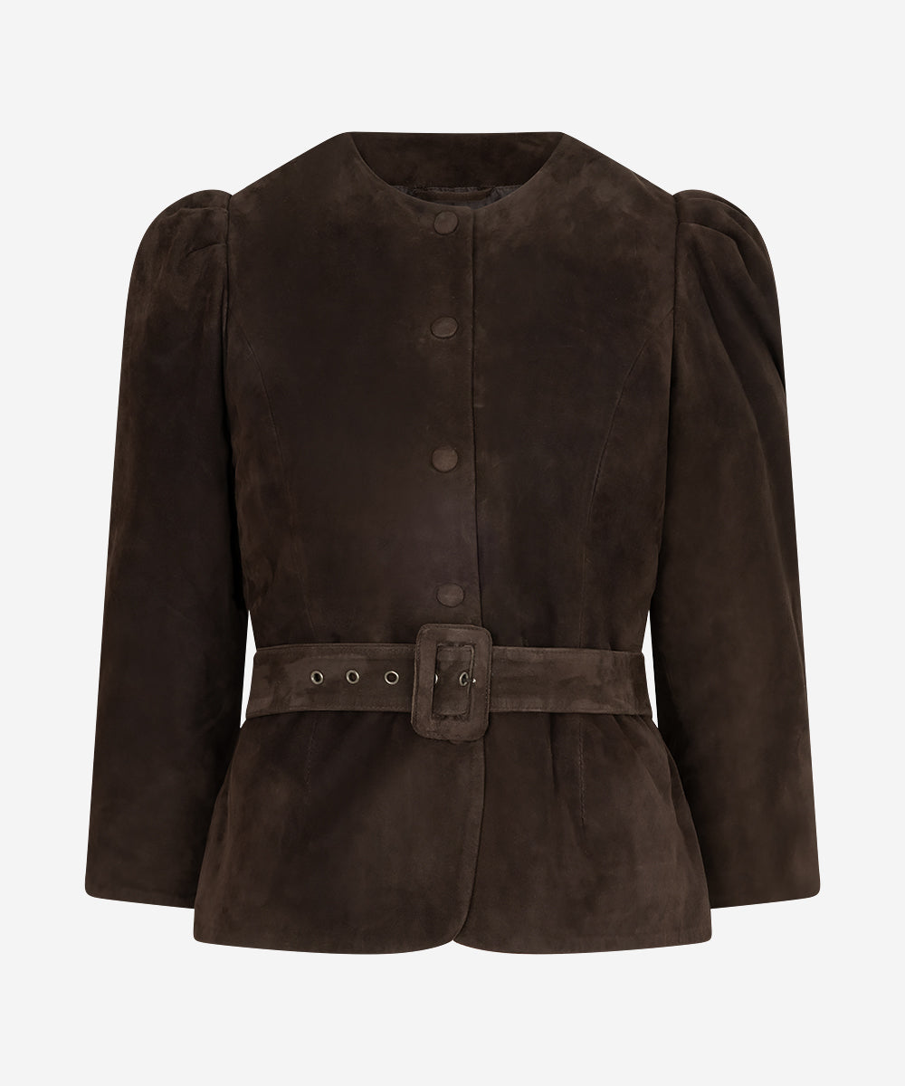 Terya Suede Top | Dark Espresso