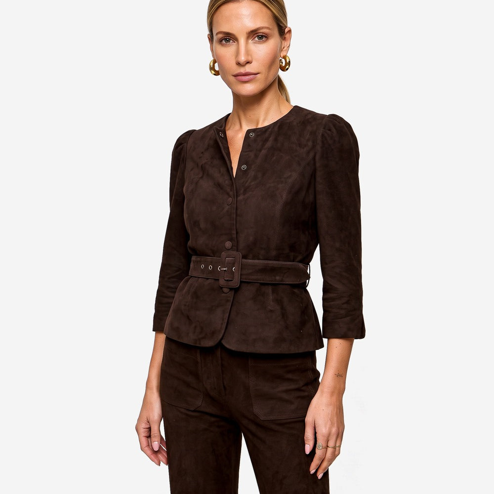 Terya Suede Top | Dark Espresso