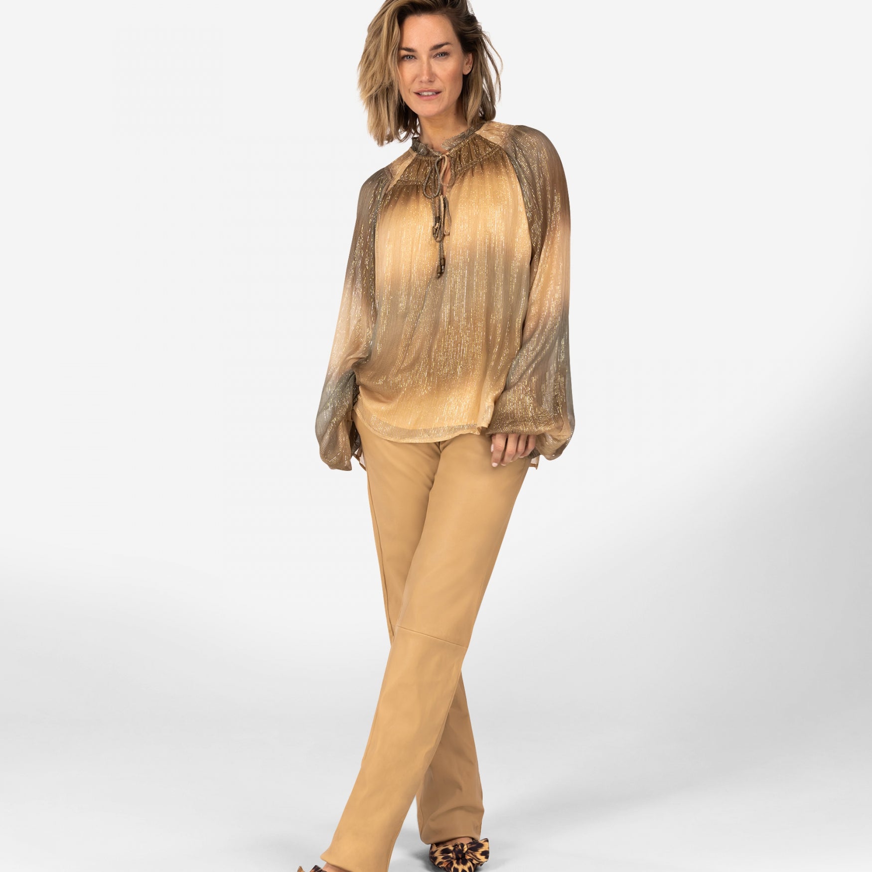 Tyva Lurex | Neutral Ombre Print