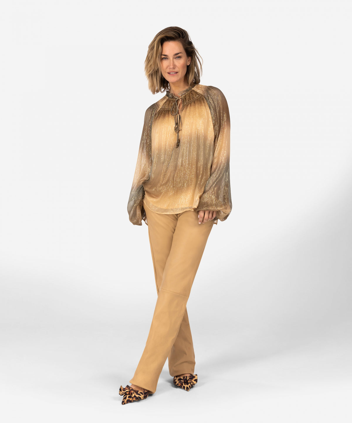Tyva Lurex | Neutral Ombre Print