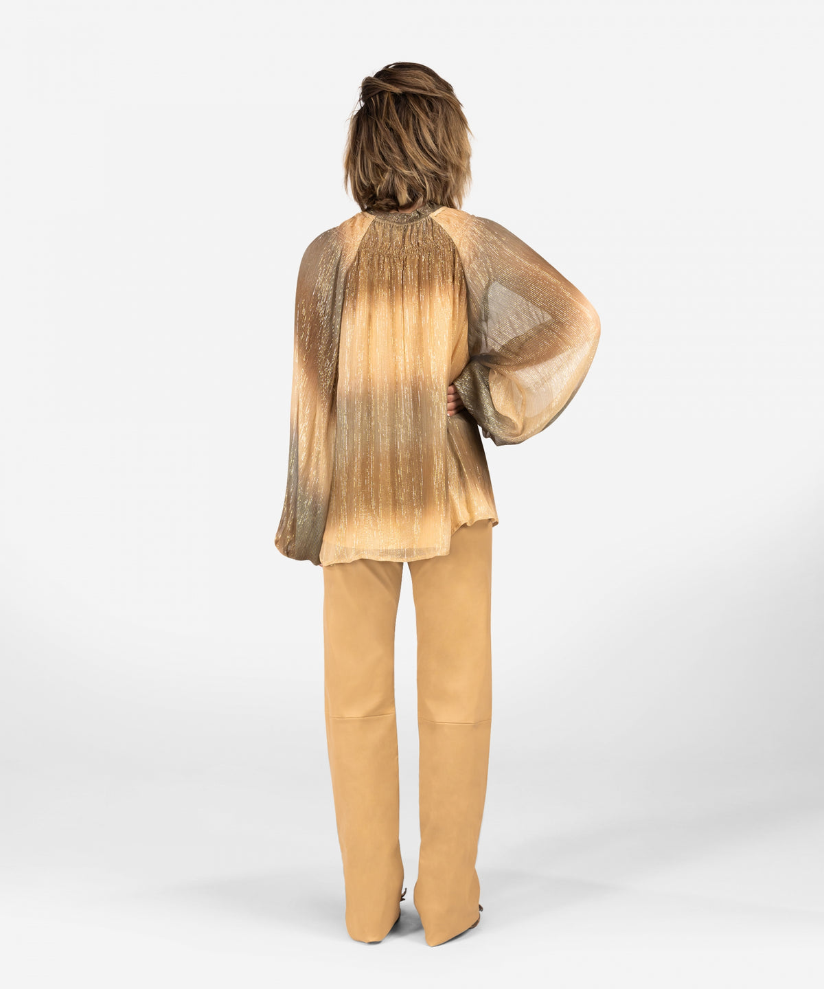 Tyva Lurex | Neutral Ombre Print