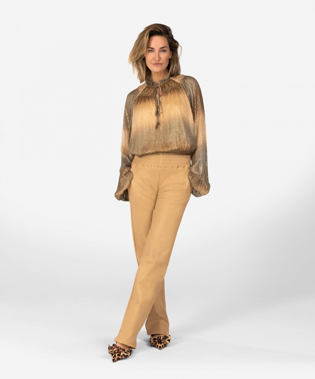 Tyva Lurex | Neutral Ombre Print