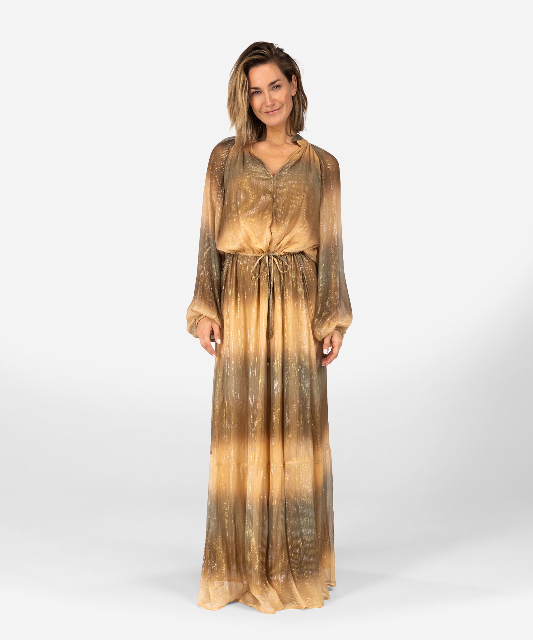 Diona Lurex | Neutral Ombre Print