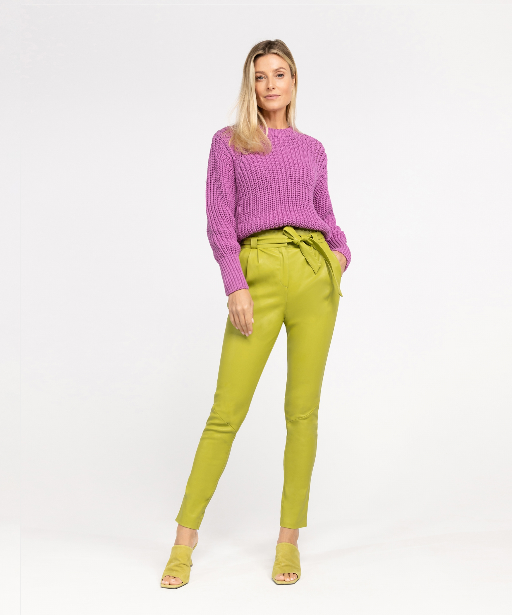 Paula stretch leather | Sweet Apple Green